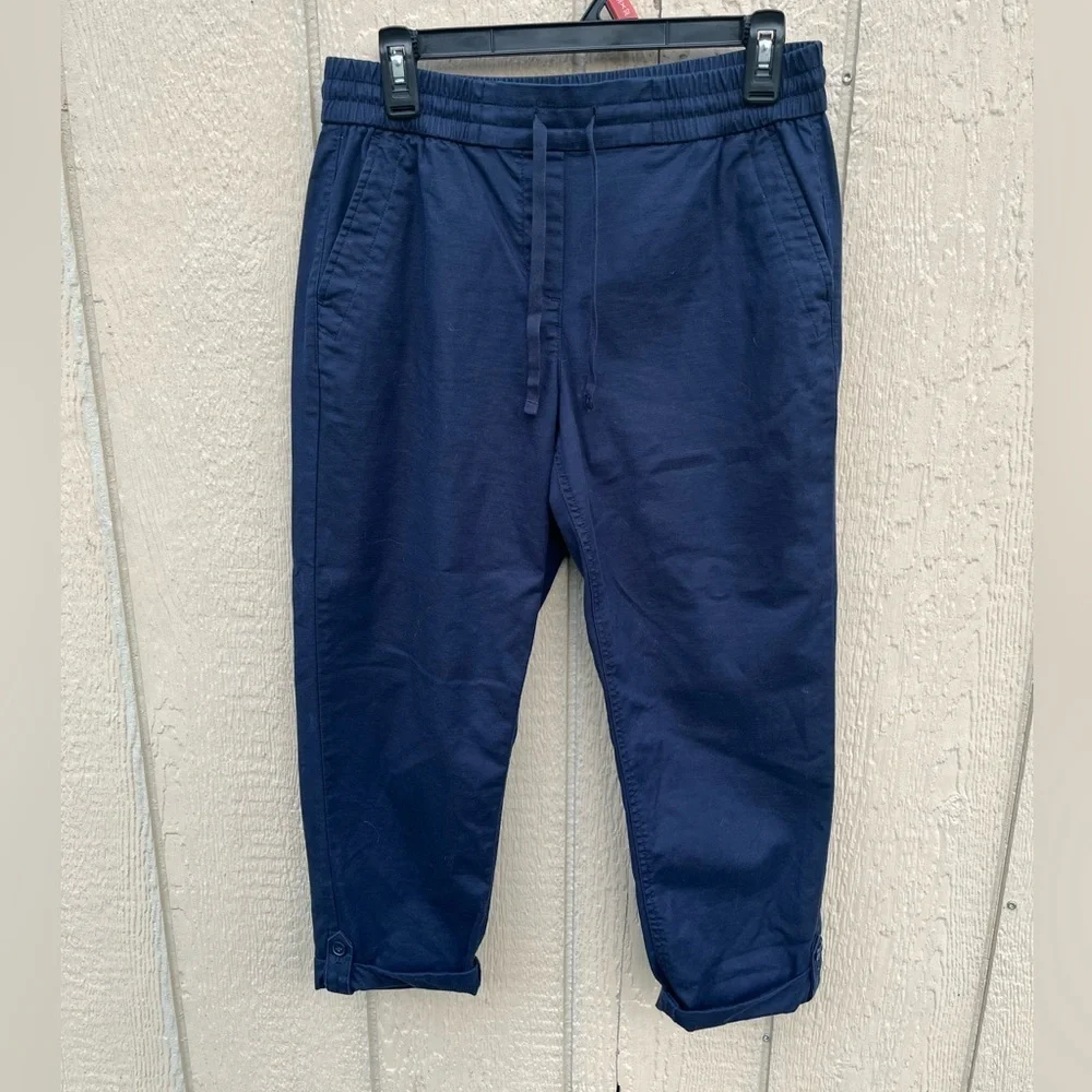 Talbots Drawstring‎ Cuff Pull on Pants Cotton blend Elastic waist Blue Size SP